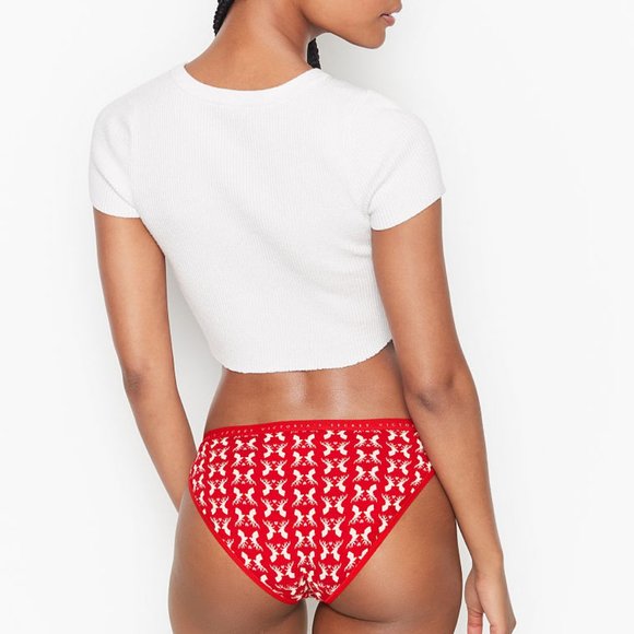 🦌VS Reindeer Bikini Panties w/Hearts Christmas X-Mas Holiday Winter Festive NWT - Picture 12 of 16